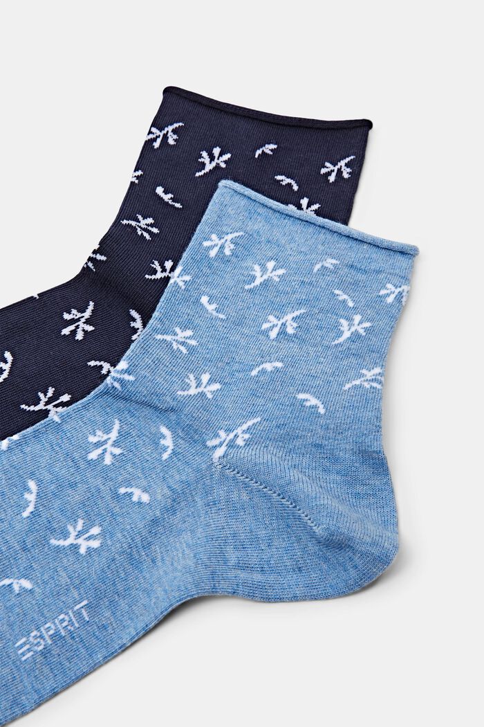 Pack: 2 pares de calcetines de algodón estampados, NAVY/BLUE, detail image number 2