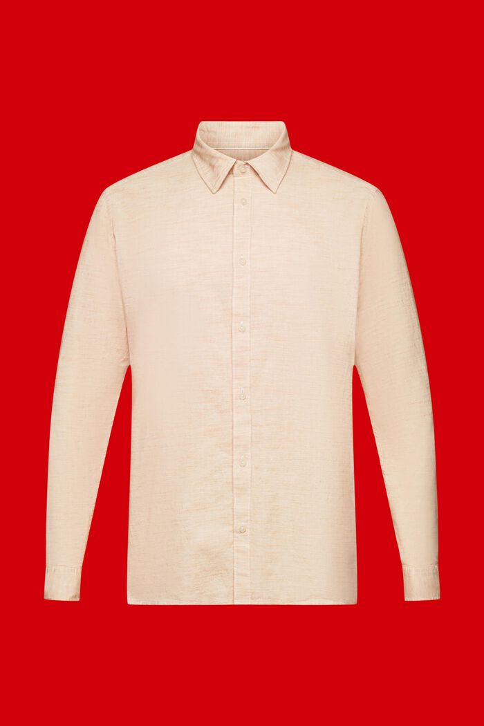 Camisa de algodón sostenible a rayas, CARAMEL, detail image number 5