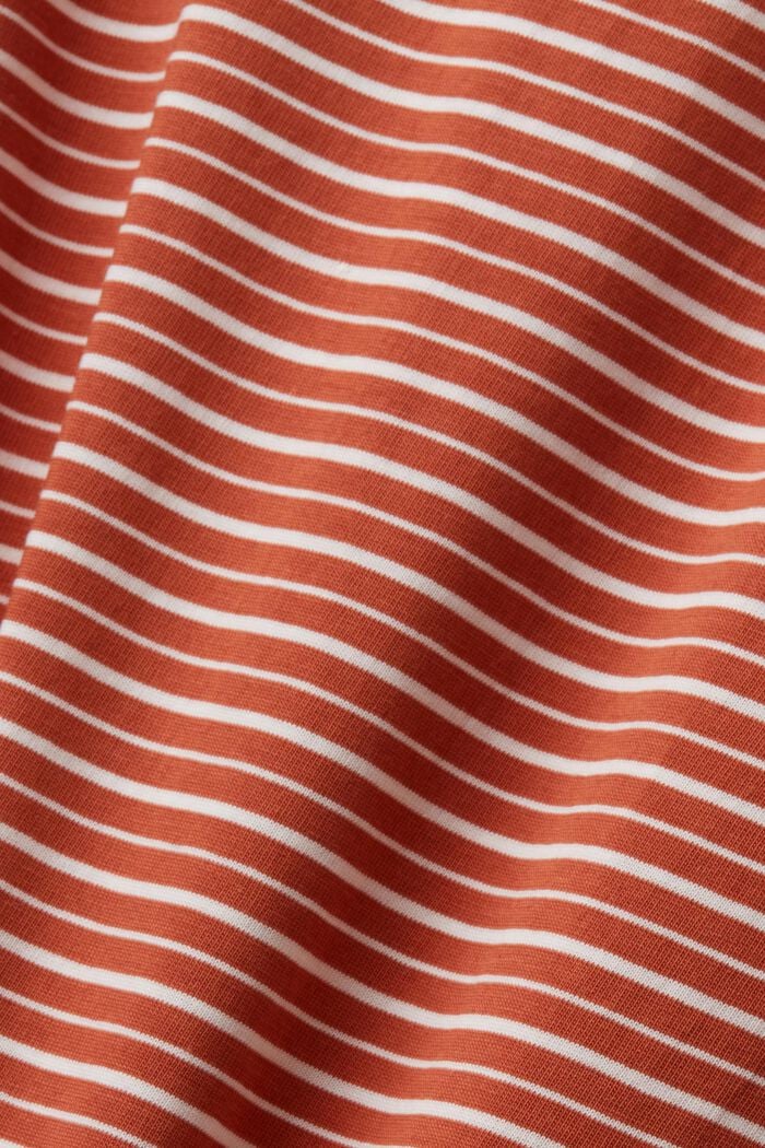 Camiseta a rayas, 100% algodón, TERRACOTTA, detail image number 4