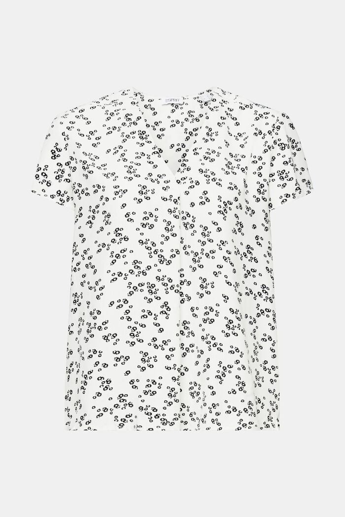 Blusa estampada con escote en pico, NEW OFF WHITE, detail image number 5