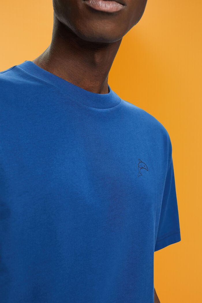 Camiseta de algodón con estampado de delfín, BRIGHT BLUE, detail image number 2