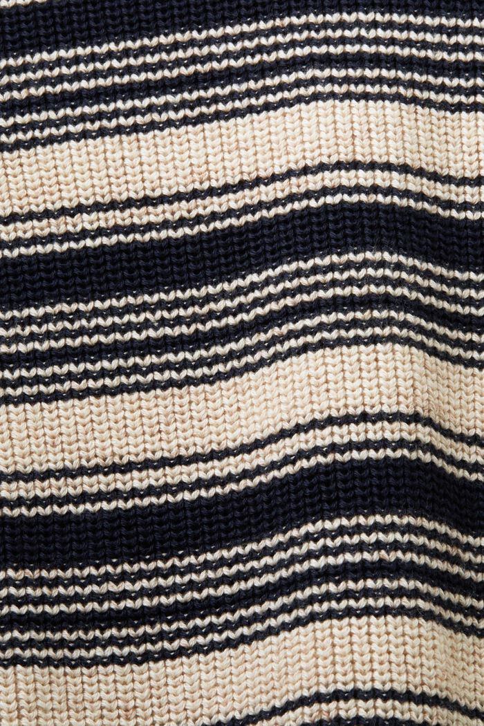 Jersey de cuello redondo a rayas, 100% algodón, NAVY, detail image number 5
