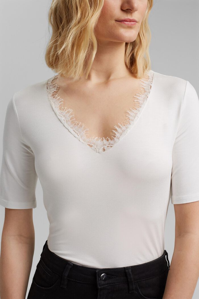 Camiseta de jersey con LENZING™ ECOVERO™, OFF WHITE, detail image number 2