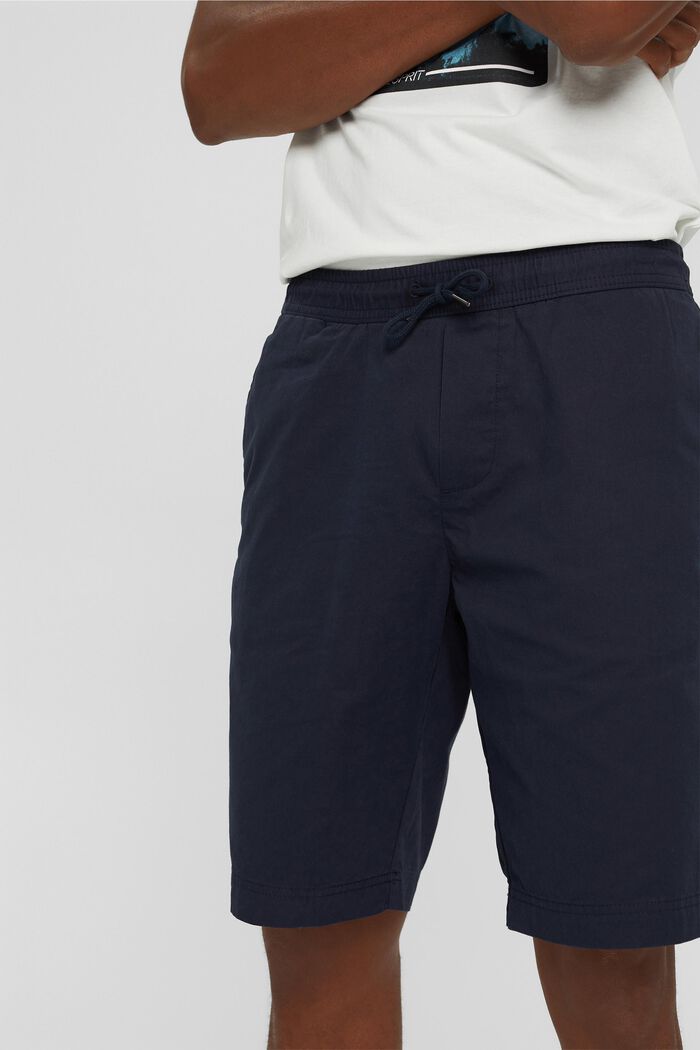 Shorts con cintura elástica, 100% algodón ecológico, NAVY, detail image number 2