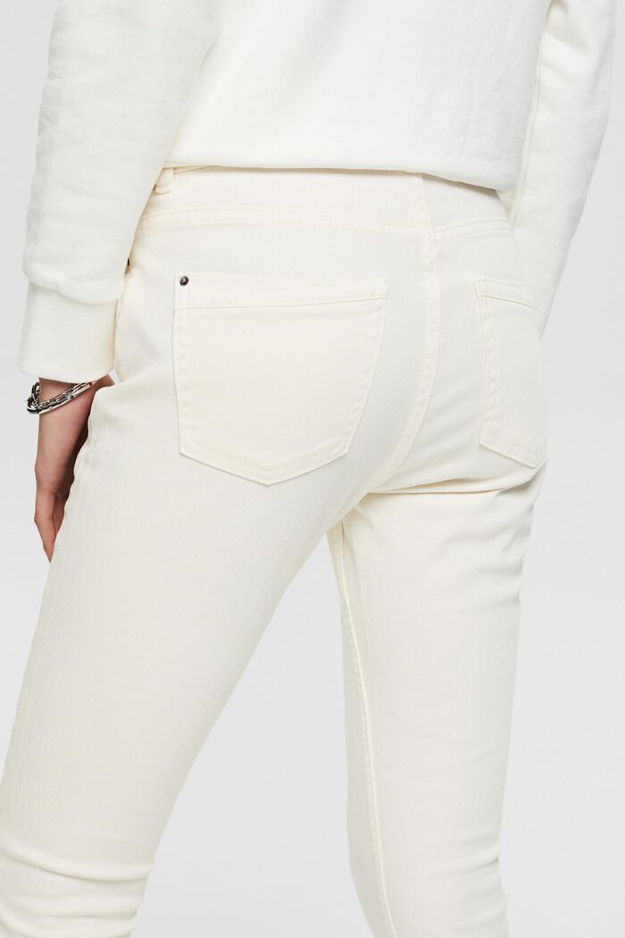 Pantalón con componente elástico y detalle de cremallera, OFF WHITE, detail image number 0