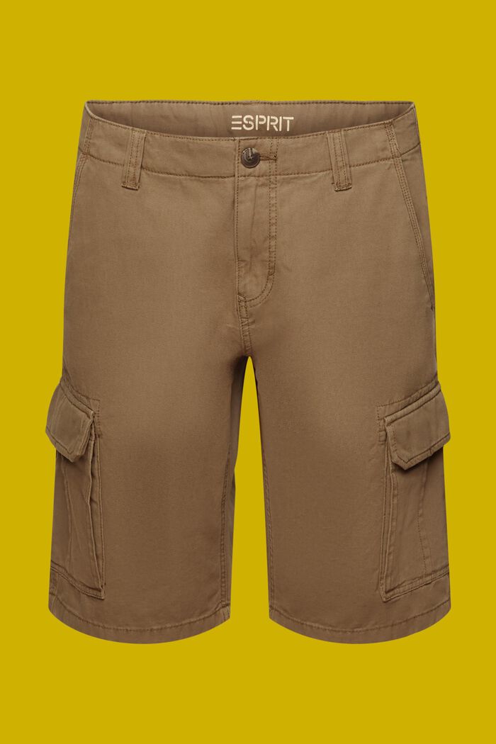 Pantalones cargo cortos, 100 % algodón, KHAKI GREEN, detail image number 7
