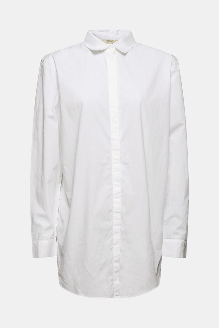 Blusa larga realizada en 100% algodón ecológico, WHITE, detail image number 6