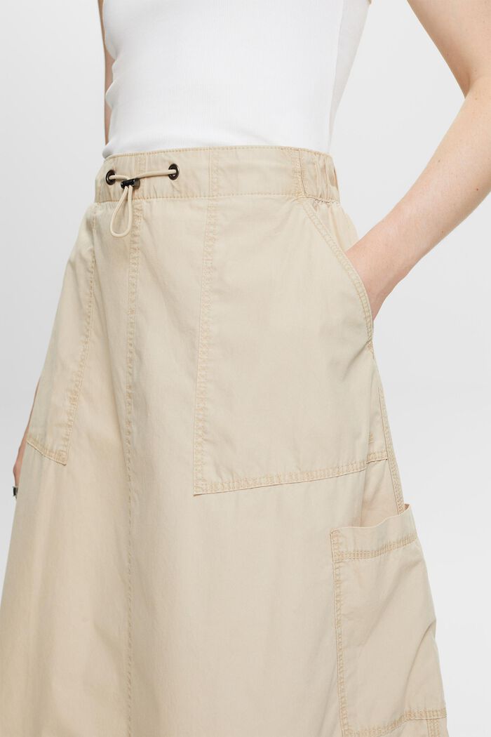 Falda sin cierre estilo cargo, 100 % algodón, SAND, detail image number 2