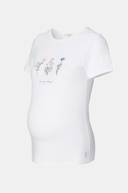 Camiseta con estampado, algodón ecológico, BRIGHT WHITE, overview