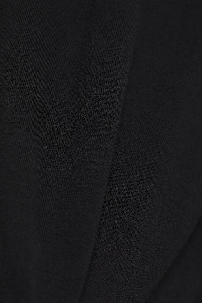 Jersey de cuello vuelto con algodón ecológico, BLACK, detail image number 4