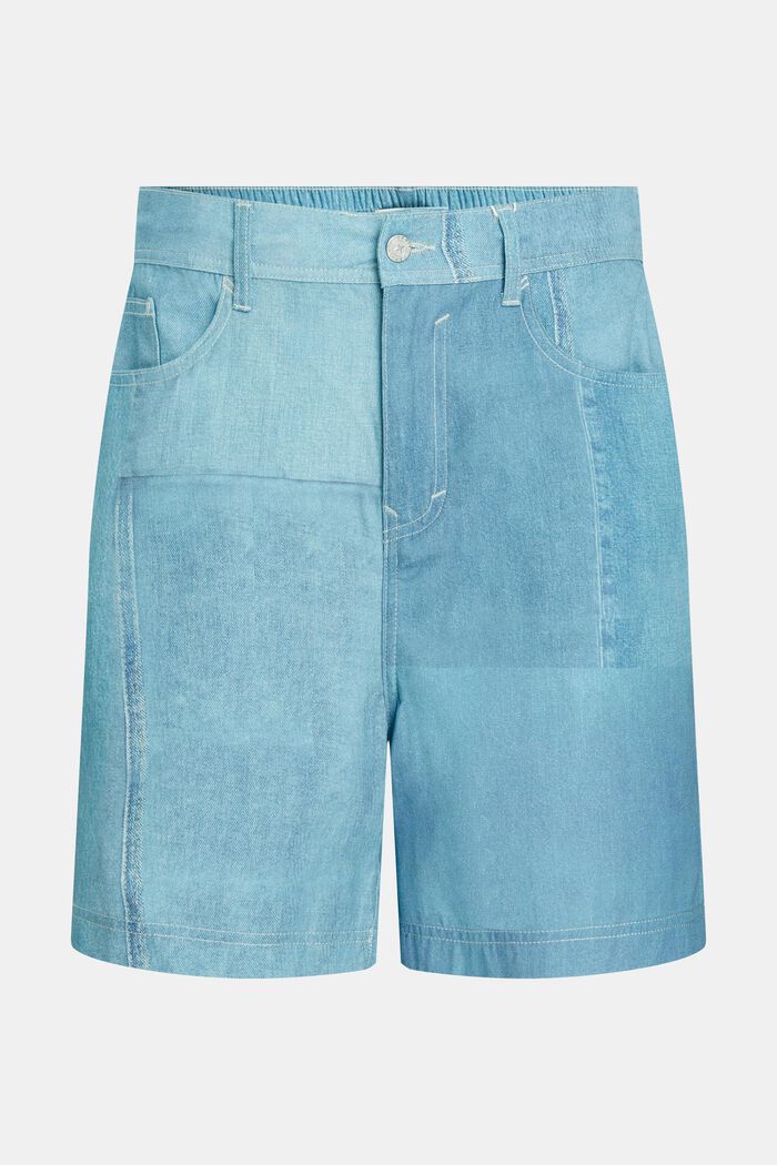 Pantalones cortos con estampado vaquero allover, BLUE MEDIUM WASHED, detail image number 4