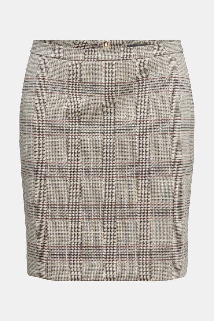 Minifalda con diseño de cuadros Príncipe de Gales, BEIGE, detail image number 8