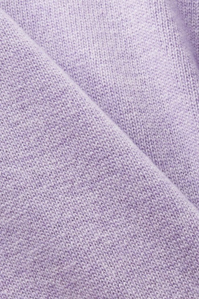 Cárdigan en mezcla de lana con cuello en pico, LAVENDER, detail image number 5
