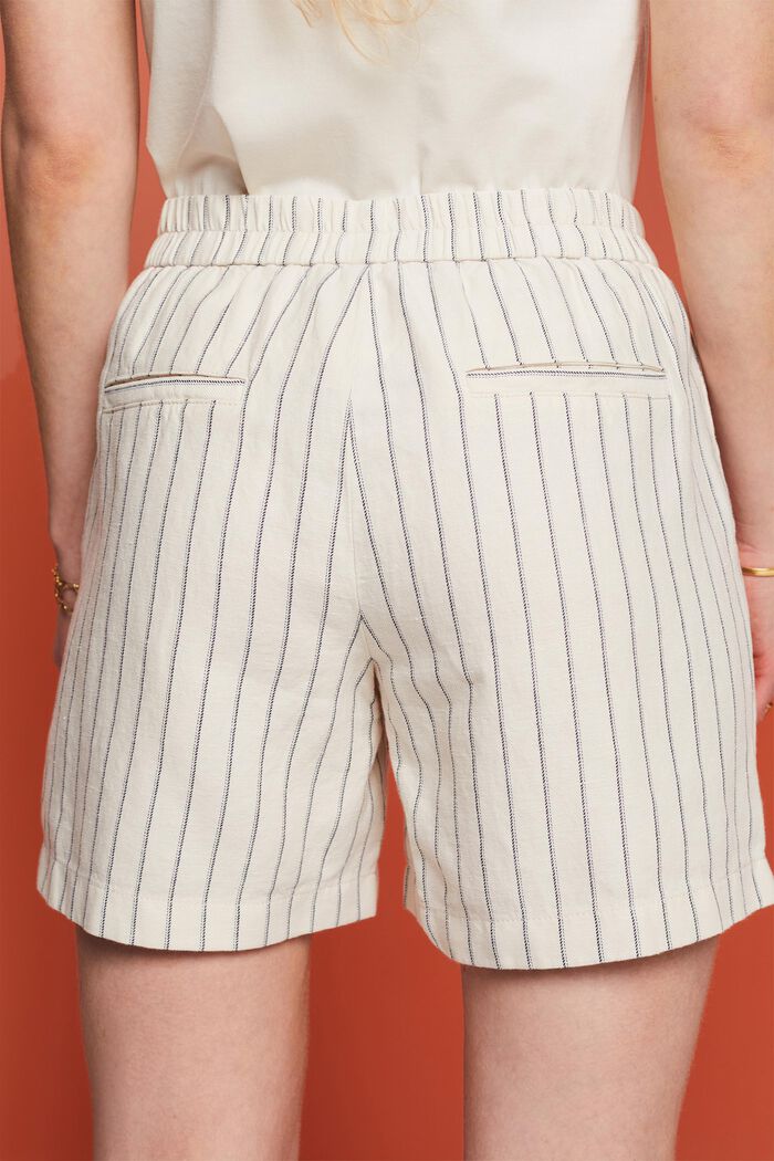 Pantalones cortos de lino y algodón con diseño a rayas, ICE, detail image number 2