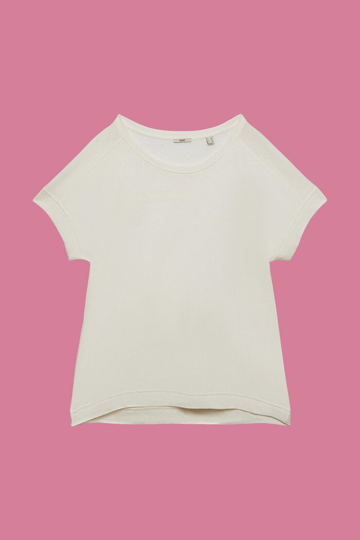 CURVY Camiseta en mezcla de algodón y lino, ICE, detail image number 0