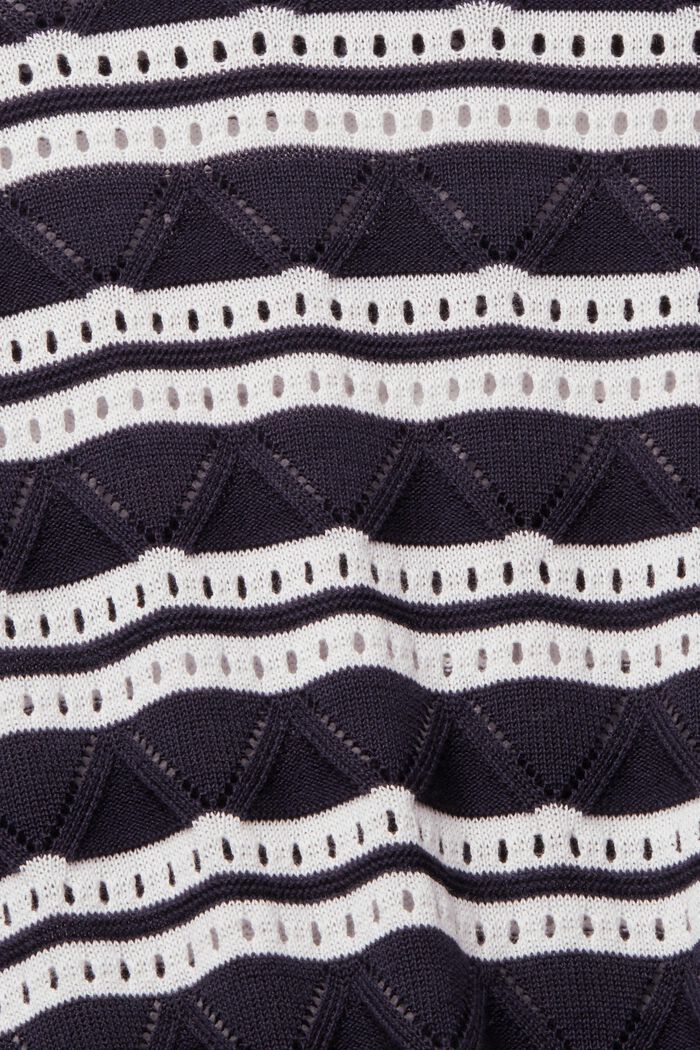 Jersey de ganchillo con rayas, NAVY, detail image number 1