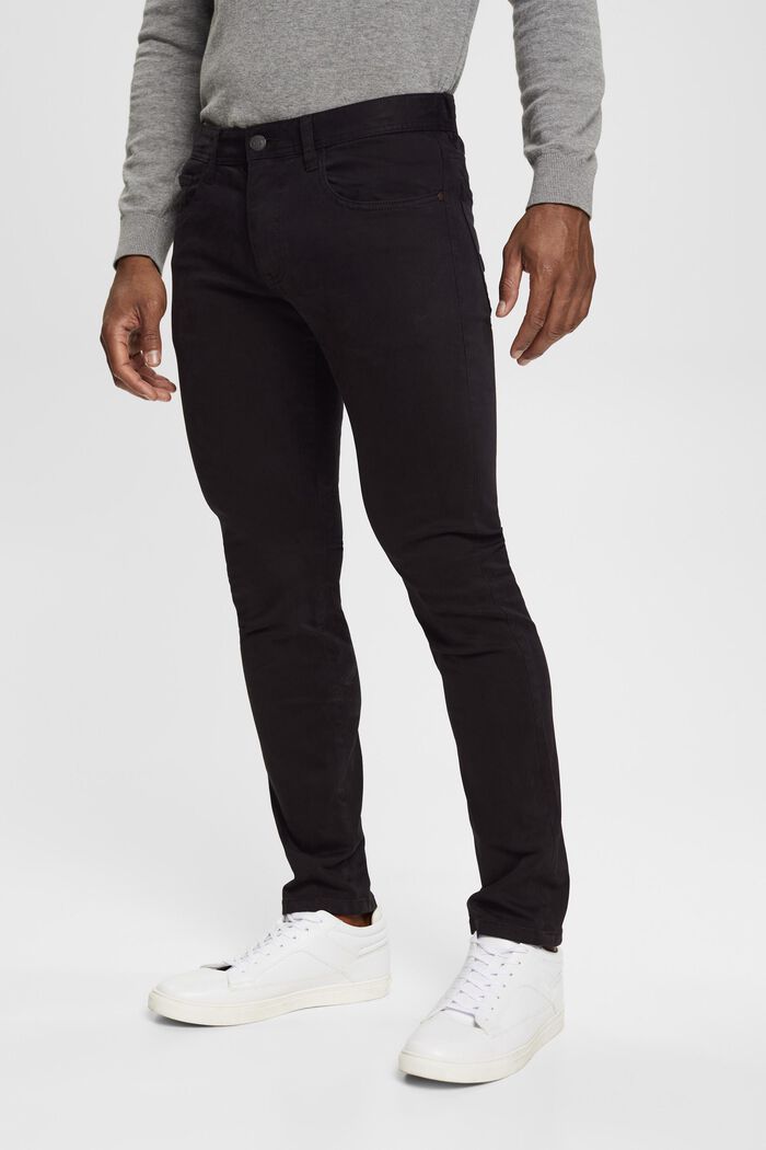 Pantalones slim fit, algodón ecológico, BLACK, detail image number 0
