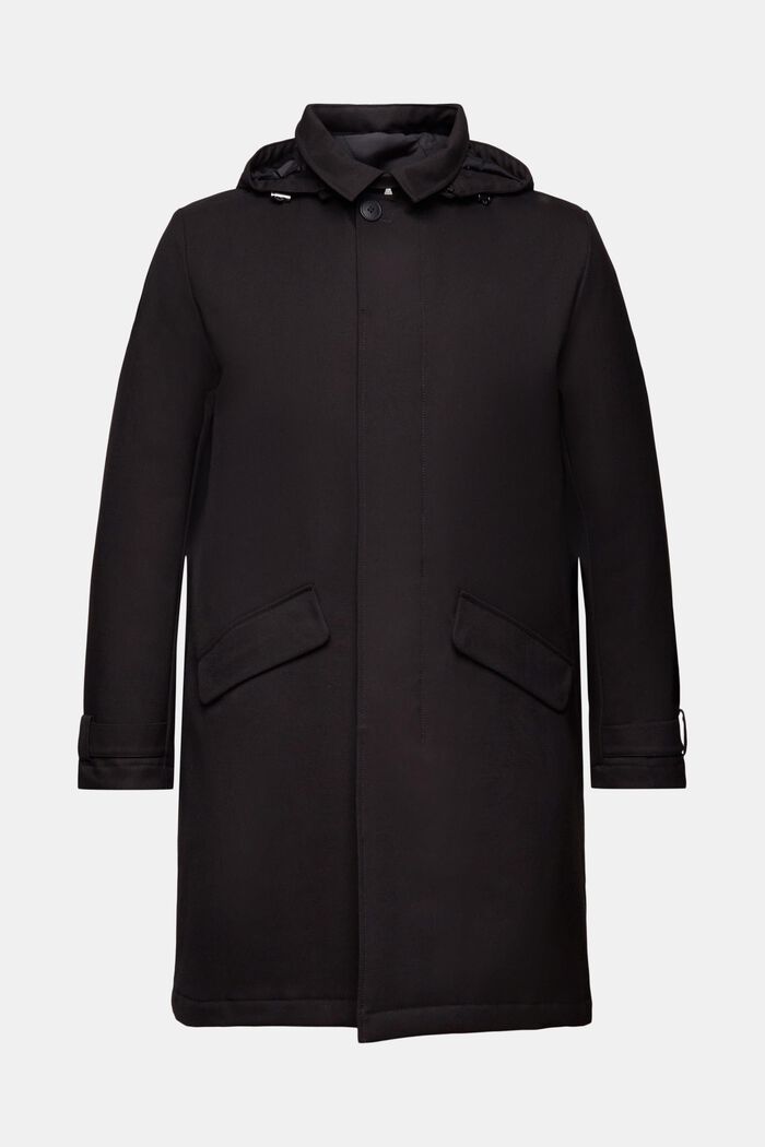 Reciclado: abrigo acolchado con capucha desmontable, BLACK, detail image number 6