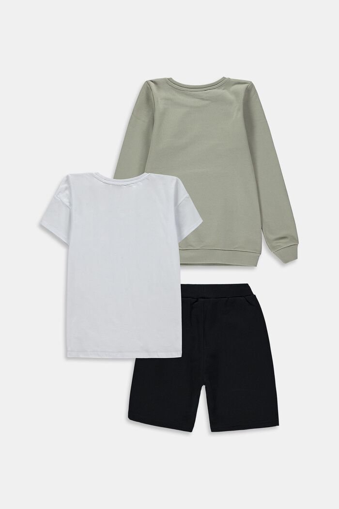 Conjunto combinado: sudadera, camiseta y pantalón corto, DUSTY GREEN, detail image number 1