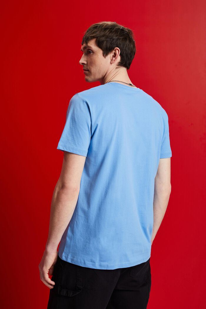 Camiseta de cuello redondo, 100% algodón, LIGHT BLUE, detail image number 3