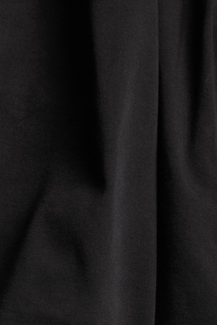 Shorts de cintura alta en 100% algodón Pima, BLACK, detail image number 1