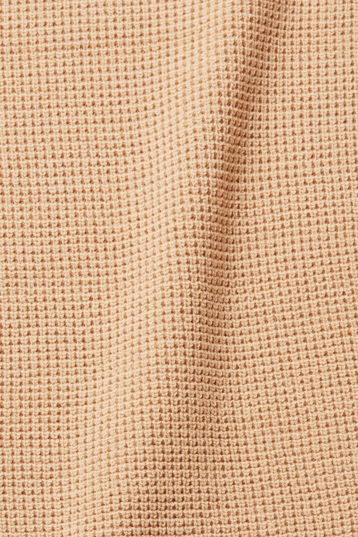 Jersey de punto con cuello en pico, CREAM BEIGE, detail image number 5