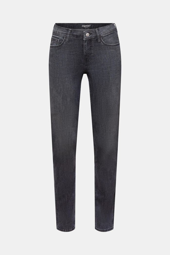 Jeans mid-rise slim fit, BLACK MEDIUM WASHED, detail image number 7