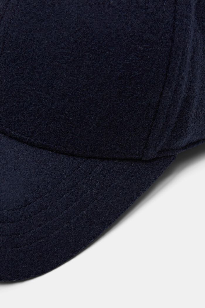 Gorra de béisbol de fieltro de mezcla de lana, DARK BLUE, detail image number 1