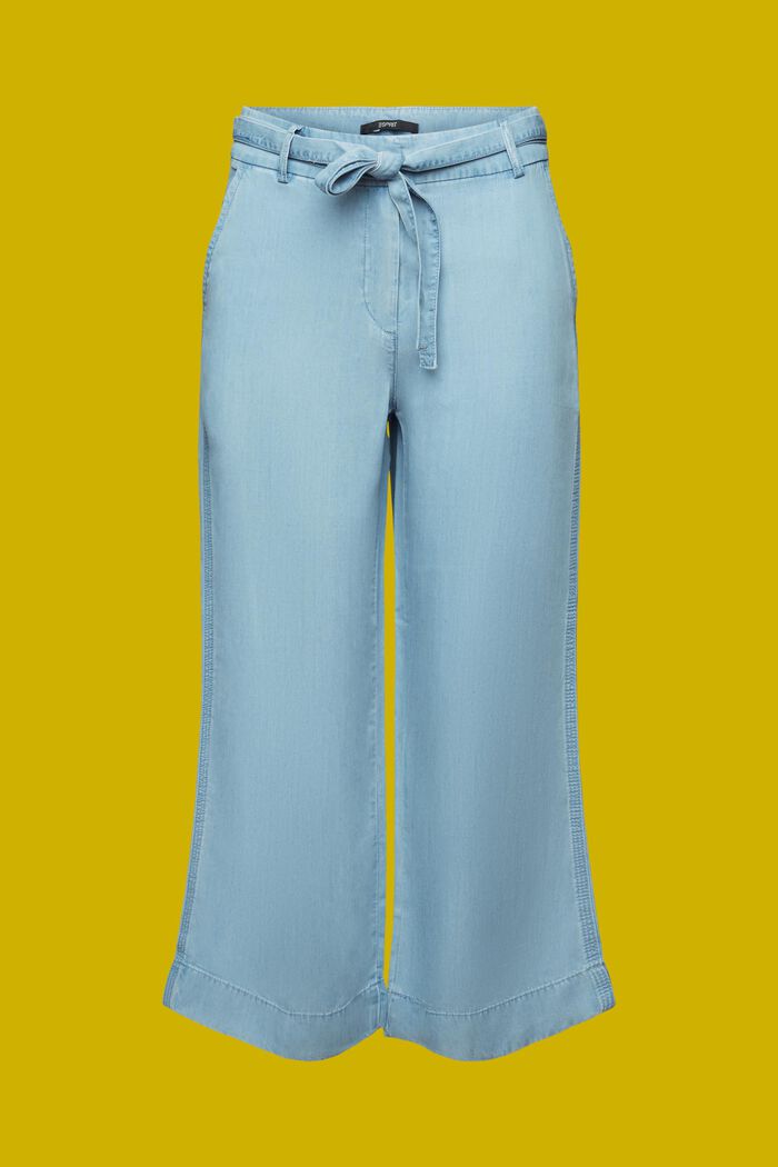 Pantalón tobillero con perneras anchas, TENCEL™, BLUE LIGHT WASHED, detail image number 7