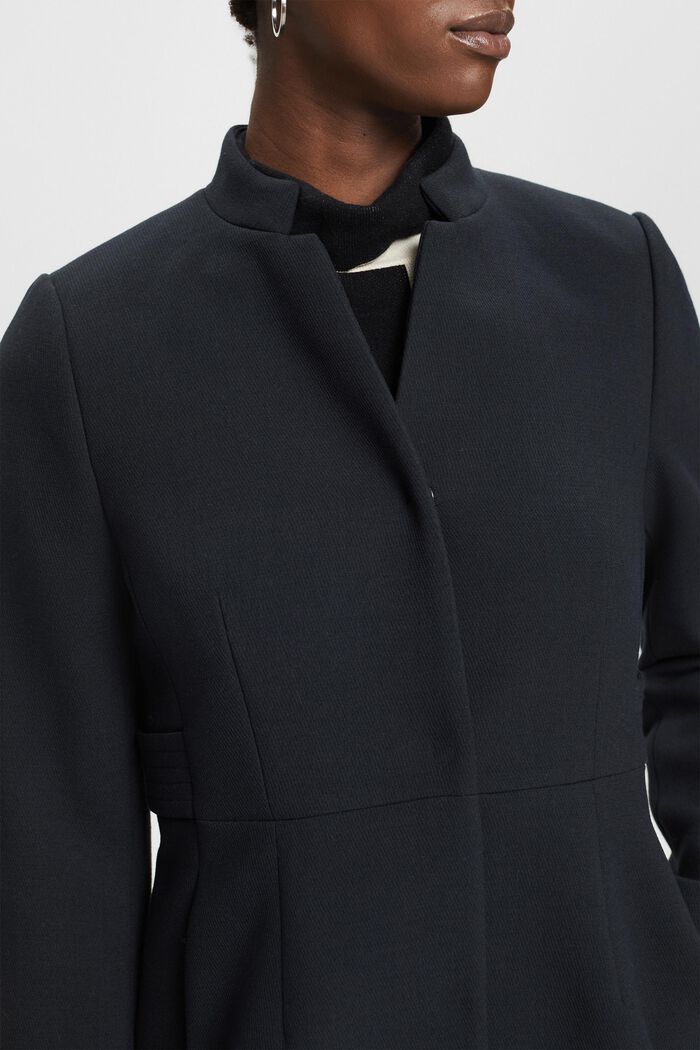Abrigo entallado con cuello de solapa invertida, BLACK, detail image number 2