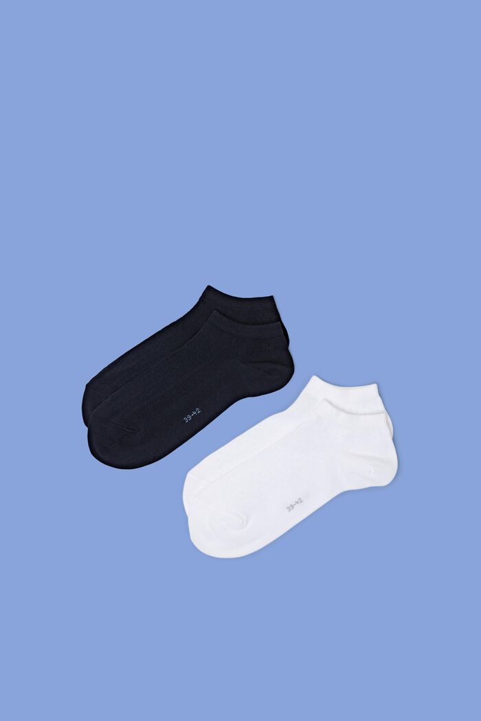 Pack de 2 pares de calcetines para deportivas con ojales bordados, BLACK/WHITE, detail image number 0