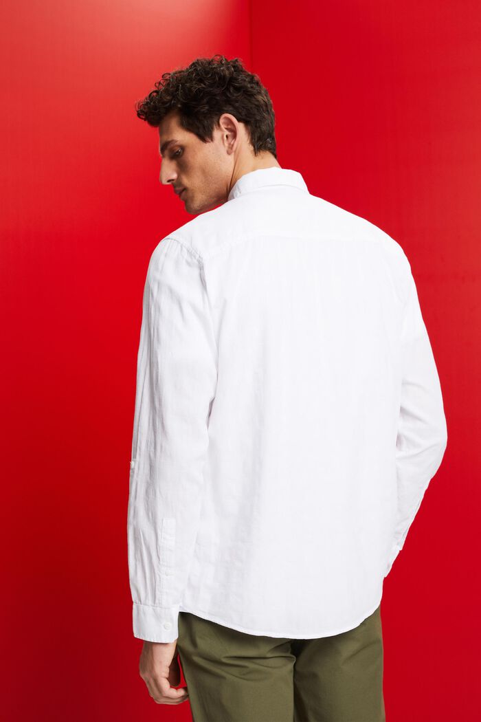 Camisa de algodón con textura, WHITE, detail image number 3