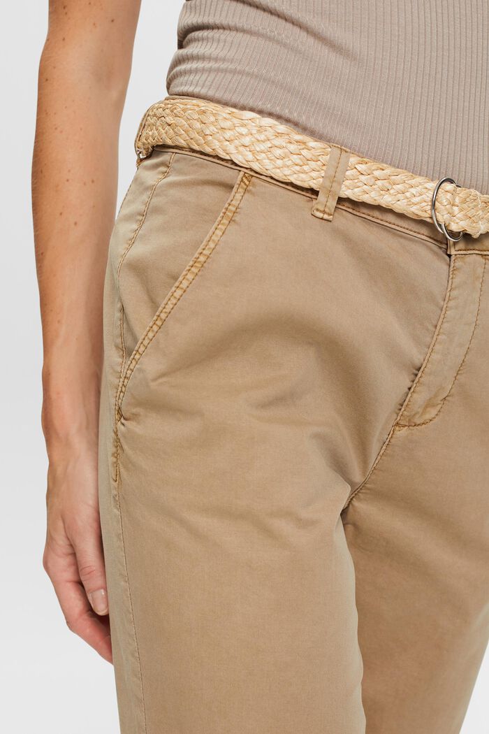Pantalones chinos con cinturón, TAUPE, detail image number 0