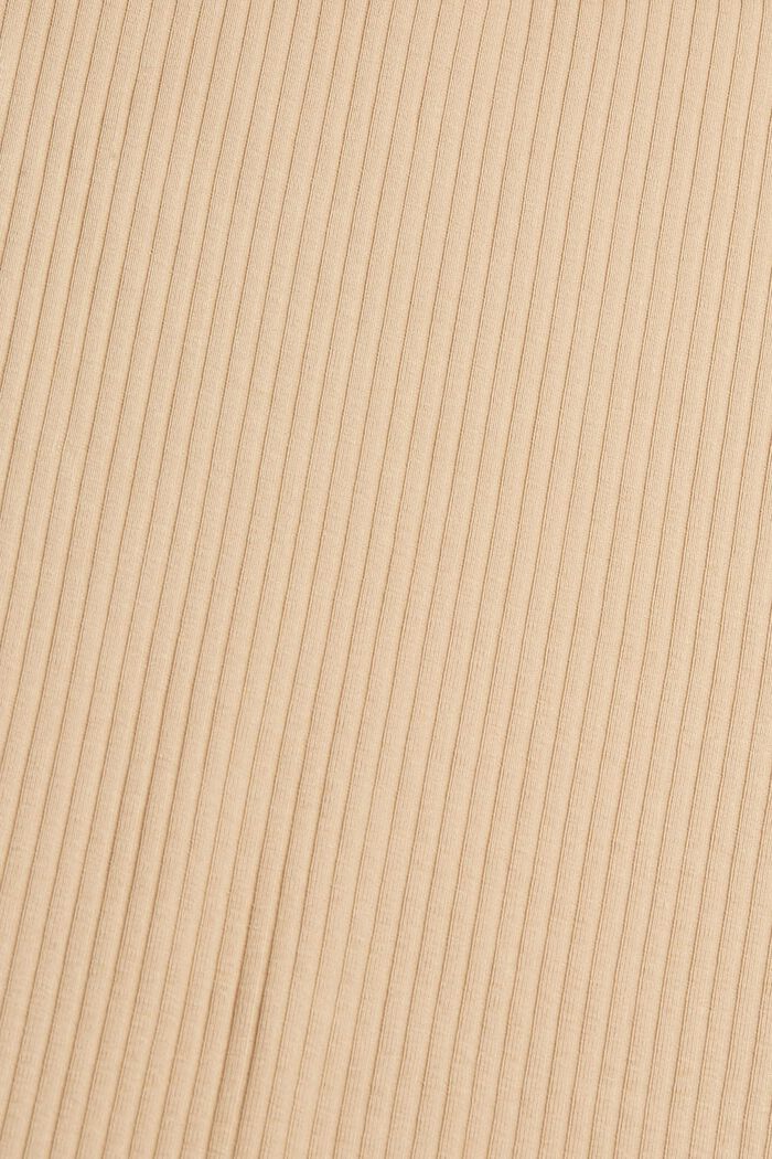 Falda de punto acanalada en algodón ecológico, BEIGE, detail image number 4