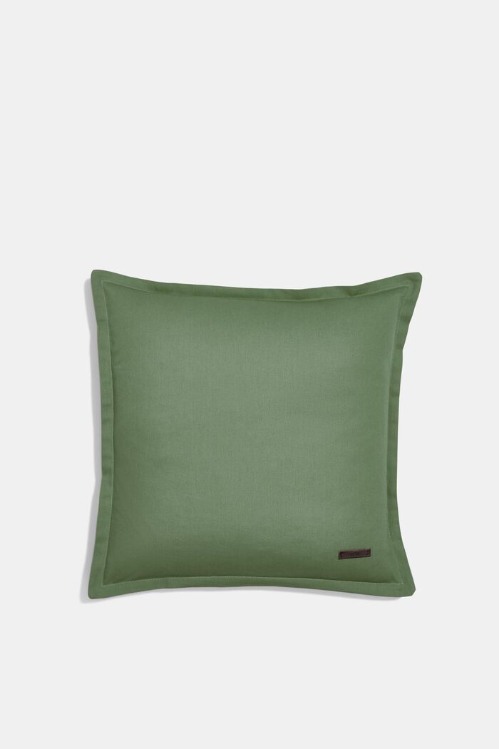 Funda de cojín bicolor en 100 % algodón, GREEN, detail image number 0