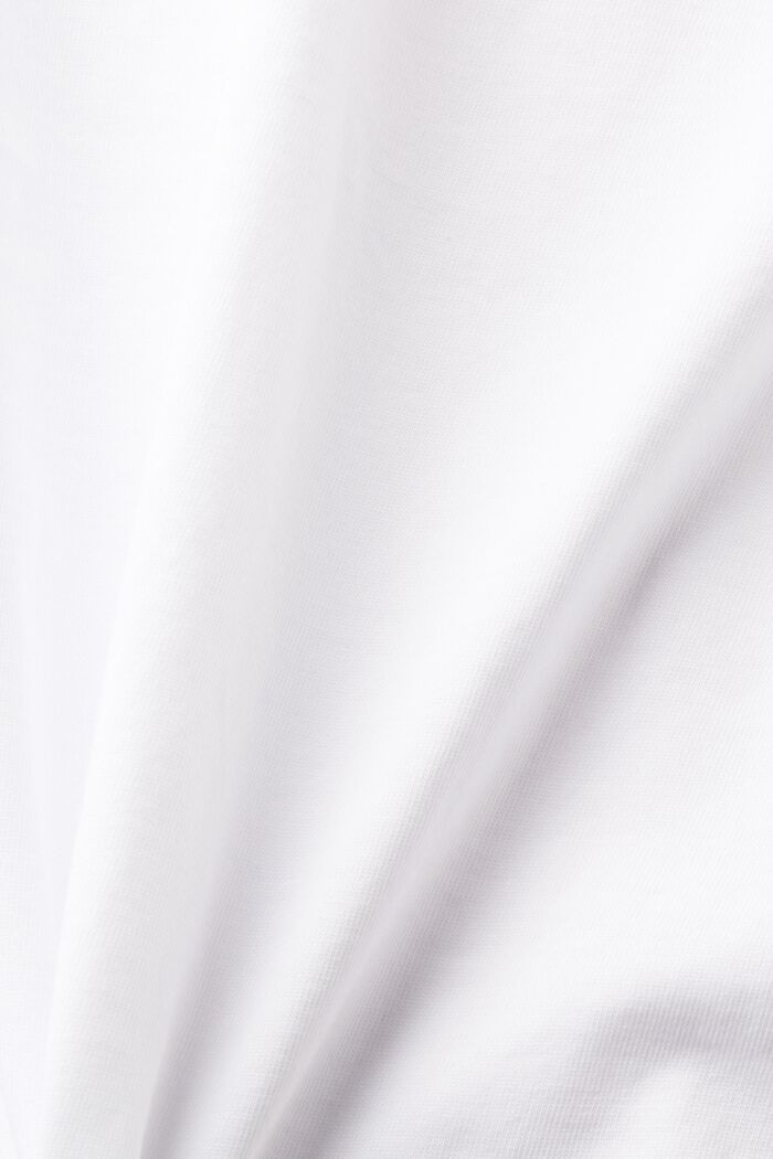 Top de tejido jersey con cuello tunecino, WHITE, detail image number 5