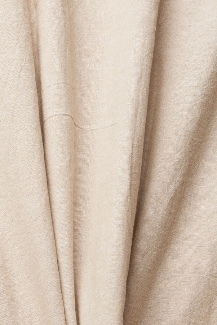 Con lino: camisa de cuello abotonado y manga corta, SAND, detail image number 4