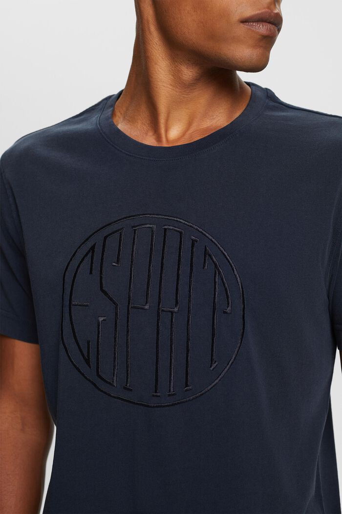 Camiseta con logotipo bordado, 100% algodón, NAVY, detail image number 2