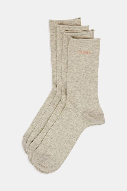 Pack de 2 pares de calcetines con borde enrollado, en algodón ecológico