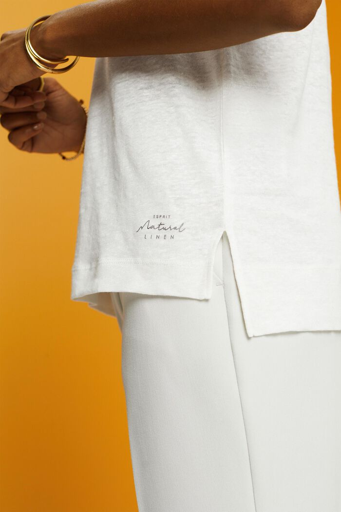 Camiseta de lino, OFF WHITE, detail image number 2