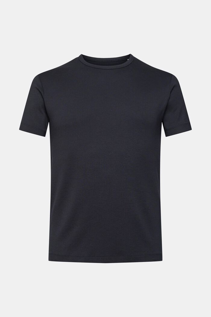 Camiseta en tejido jersey de corte ceñido, BLACK, detail image number 6