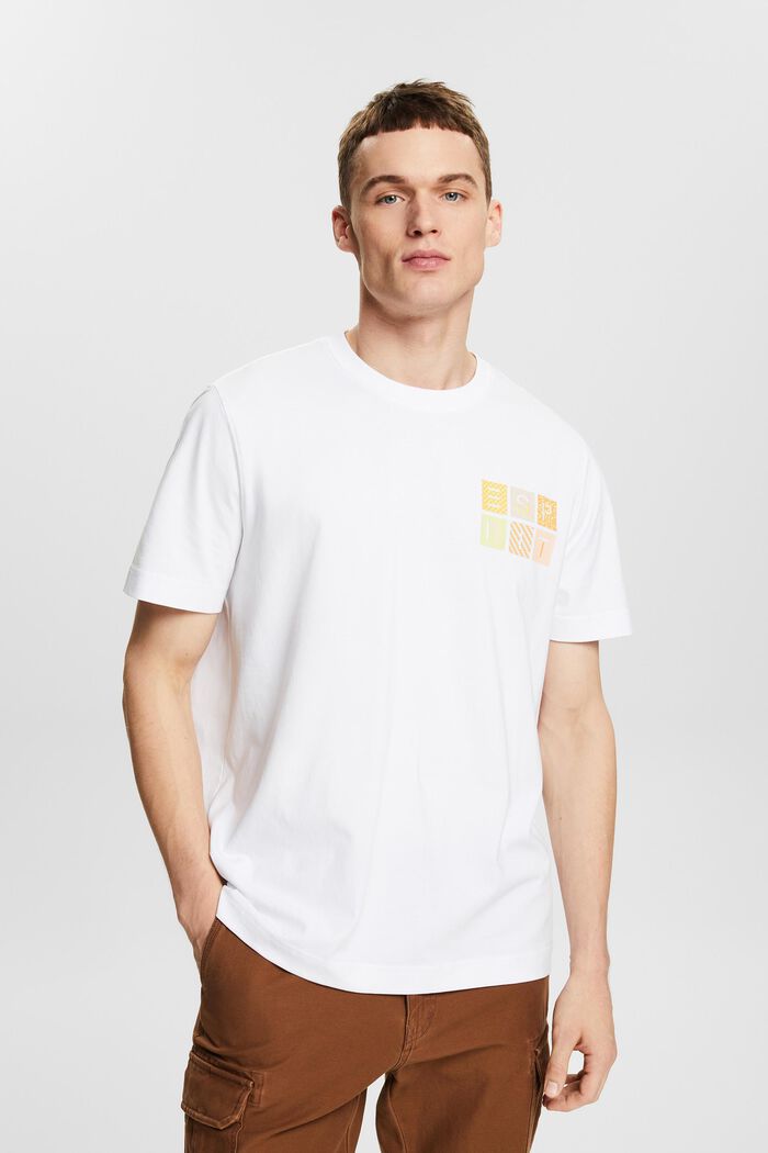 Camiseta en jersey de algodón con logotipo, WHITE, detail image number 0