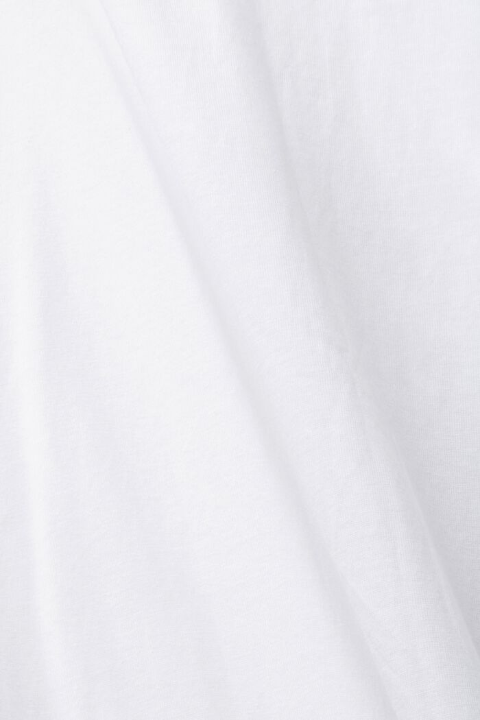 Camiseta de algodón con estampado frontal, WHITE, detail image number 4