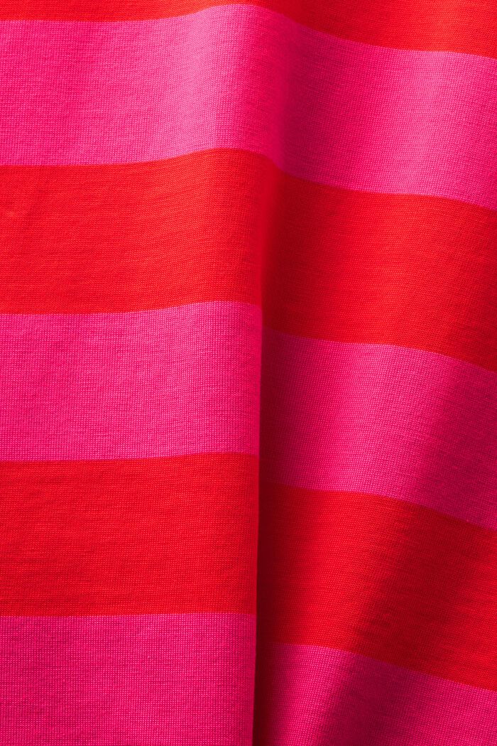 Camiseta a rayas de algodón pima con logotipo, RED, detail image number 4