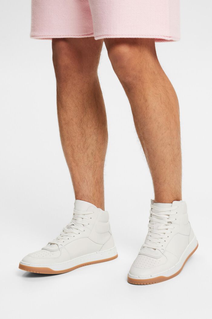 Zapatillas altas de piel, WHITE, detail image number 1