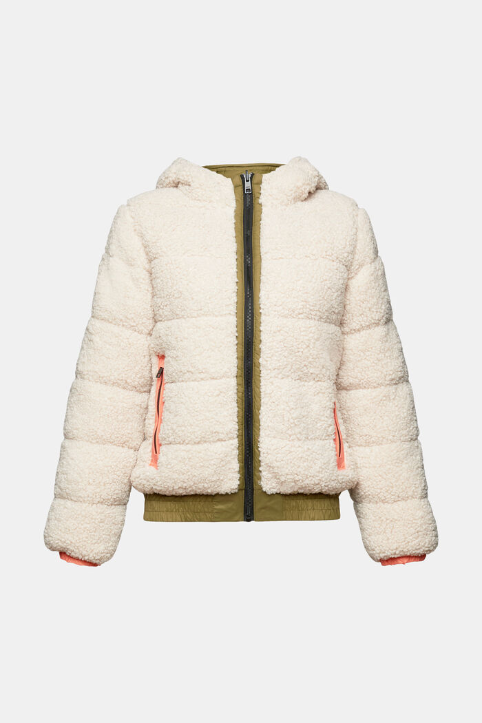 Reciclada: chaqueta reversible con borreguillo, CREAM BEIGE, detail image number 5