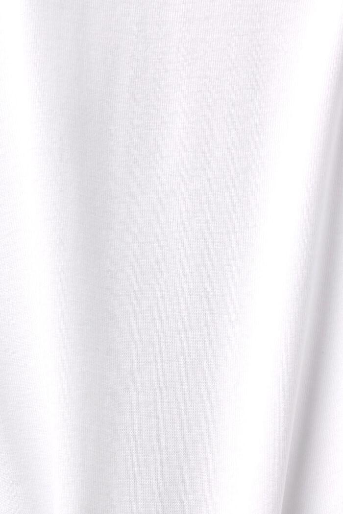 Camiseta de algodón de manga larga, WHITE, detail image number 5