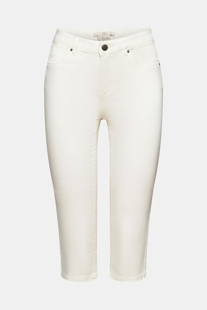 Pantalón capri en algodón ecológico, WHITE, detail image number 1