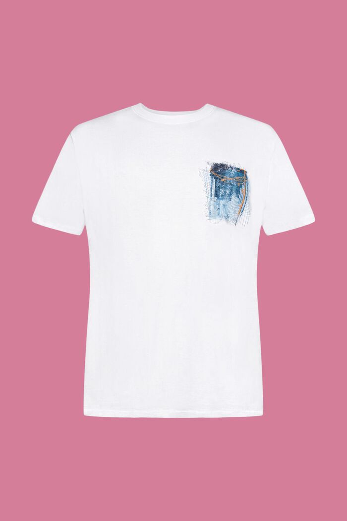 Camiseta de algodón sostenible con estampado, WHITE, detail image number 5