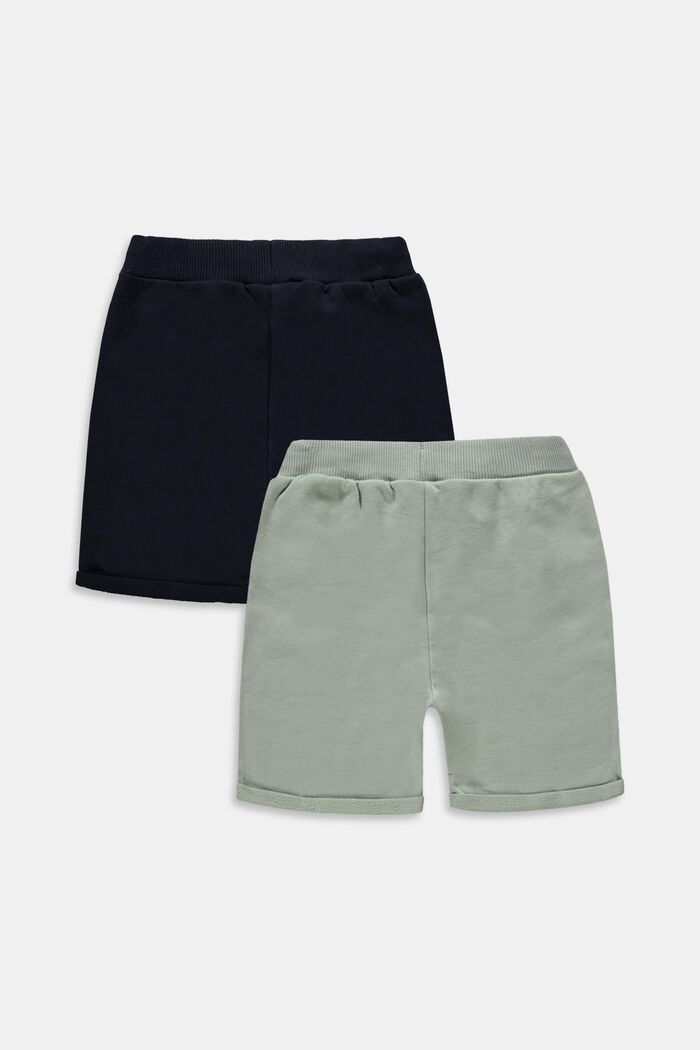Pack de dos shorts de felpa, 100% algodón, LIGHT AQUA GREY, detail image number 1